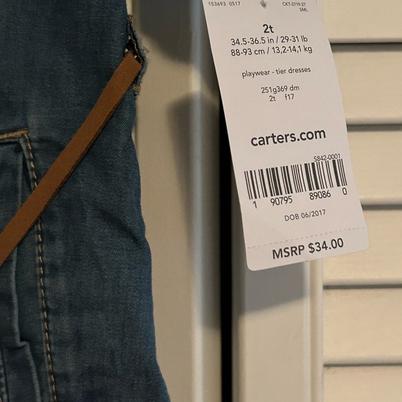 Carter's Girl’s Denim Dress 2T NWT - Picture 4 of 4